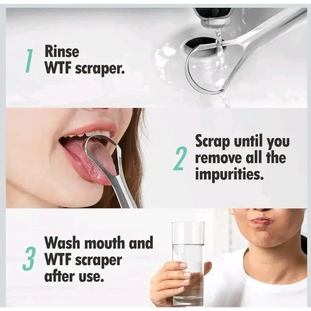 4 Pack Wipe Tongue Fresh Tongue Scraper 100% Stainless Steel Tongue s30 b1